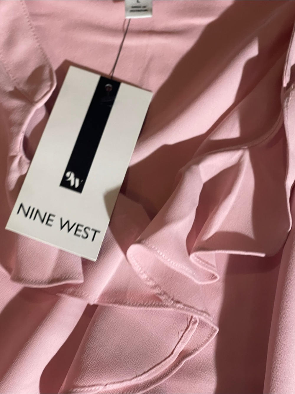 Nine West Soft Pink Ruffle Top
